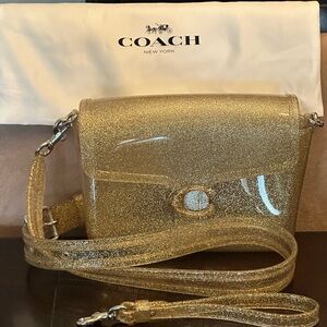 COACH gold glitter jelly Tabby! EUC